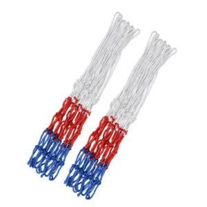 2 Pairs Outdoor Round Rope Basketball Net, Colour: 3.0mm Polyester(White Red Blue)