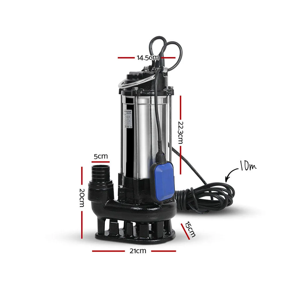 2000W Submersible Dirty Water Pump Bore Tank Well Steel Automatic