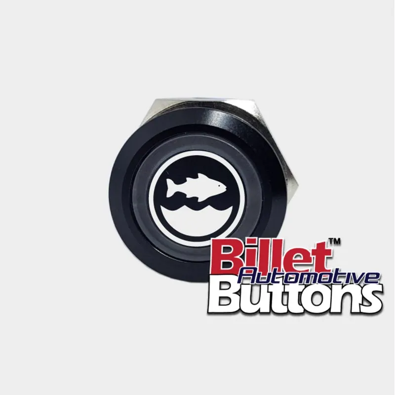 22mm 'BAIT TANK SYMBOL' Billet Push Button Switch Marine Live Well Fish Box