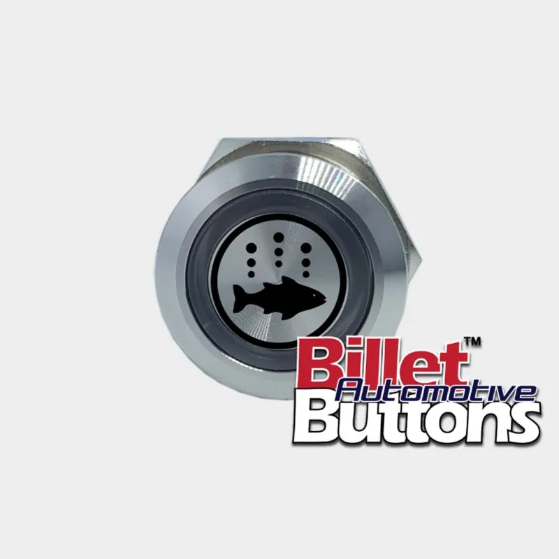 22mm 'FISH FINDER SYMBOL' Billet Push Button Switch Marine Aerator Live Well Box