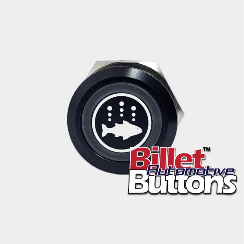 22mm 'FISH FINDER SYMBOL' Billet Push Button Switch Marine Aerator Live Well Box