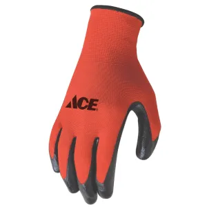 Ace Men's Indoor/Outdoor Coated Work Gloves Red L 1 pair