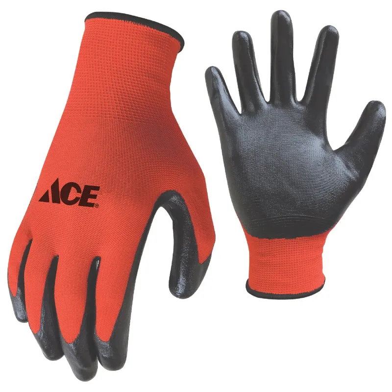 Ace Men's Indoor/Outdoor Coated Work Gloves Red L 3 pk