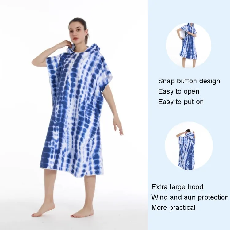 Adult Hooded Bath Towel Fine Fiber Beach Quick Dry Bathrobe, Size: 110x75cm(Abstract Facebook)