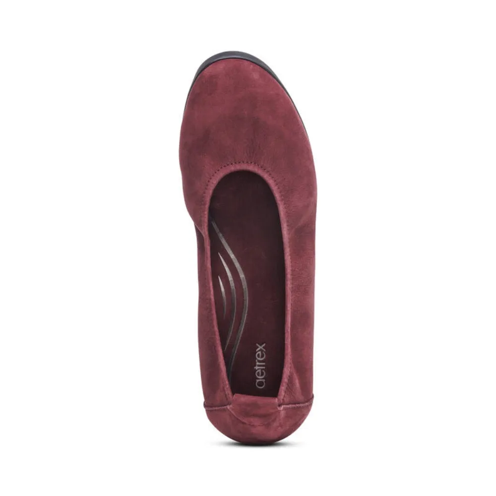 Aetrex Women's Brianna Ballet Flat Burgundy