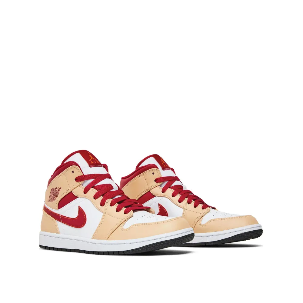 Air Jordan 1 Mid Cardinal Red Curry