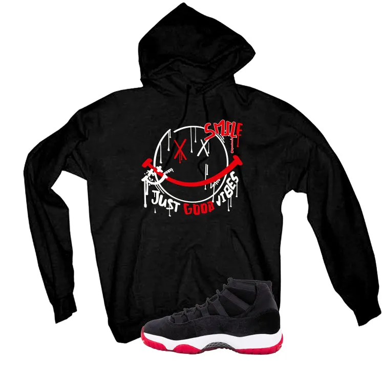 Air Jordan 11 Bred Velvet Black T-Shirt (Smile)| illcurrency