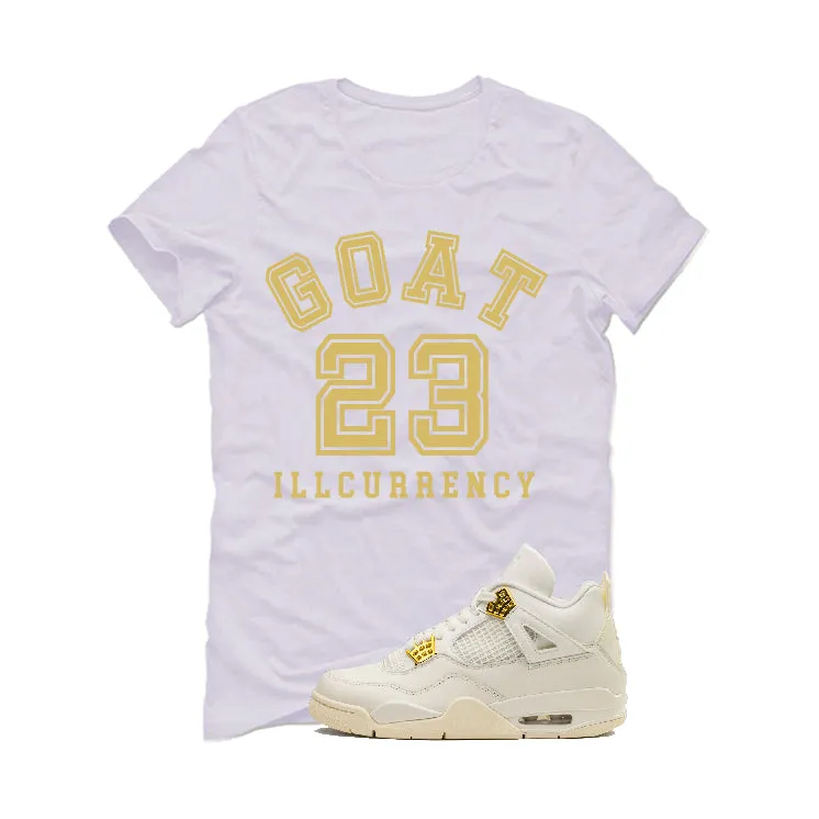 Air Jordan 4 WMNS “Metallic Gold” | illcurrency White T-Shirt (GOAT 23)