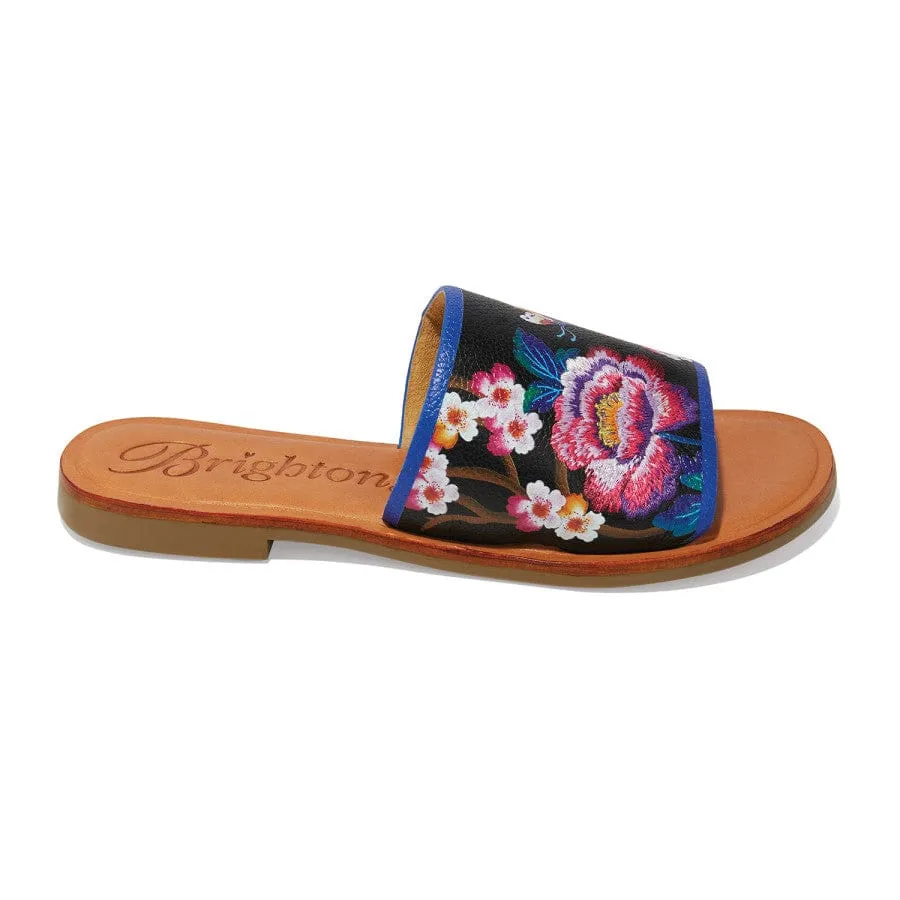 Akira Embroidered Slide Sandals