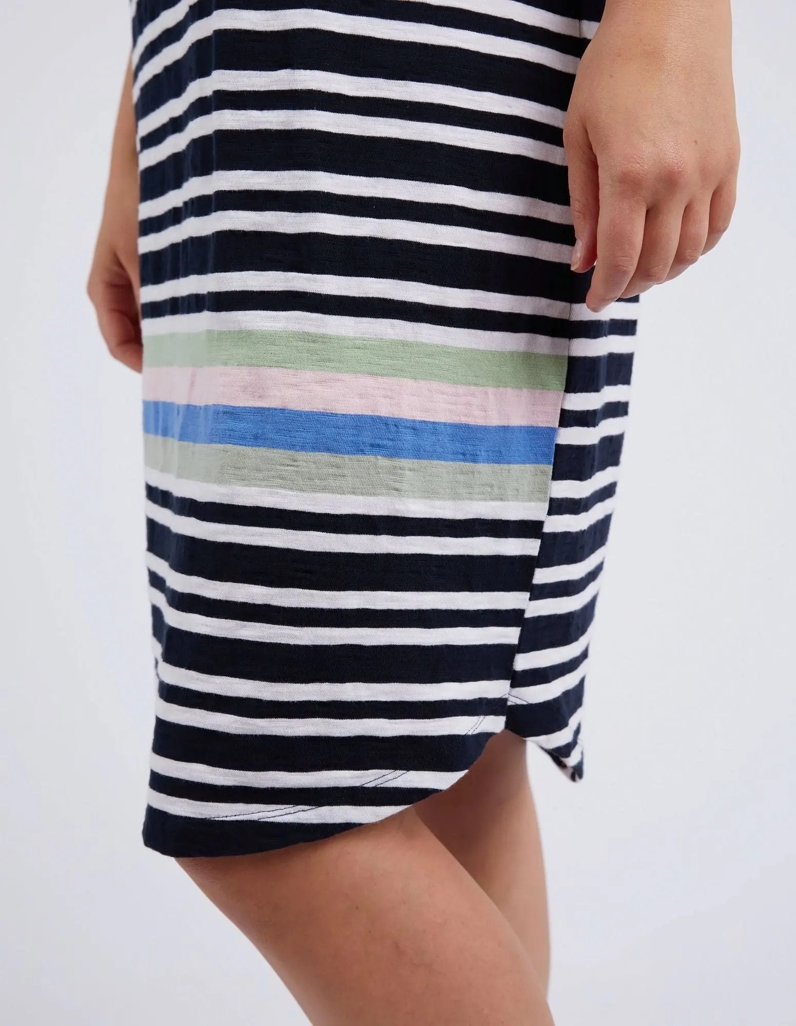 Aligner Tee Dress - Navy & White Stripe