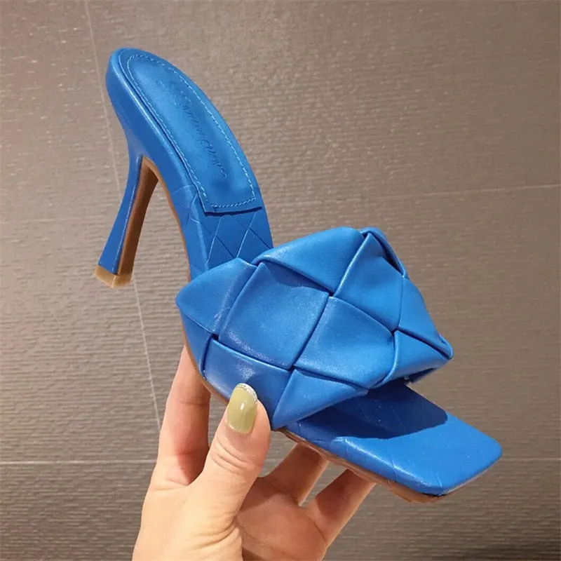 Amozae-2024 Luxury Design Slides Women 9cm High Heels Mules Fetish Summer Sandals Stiletto Heels Slippers Prom Platform Stripper Shoes