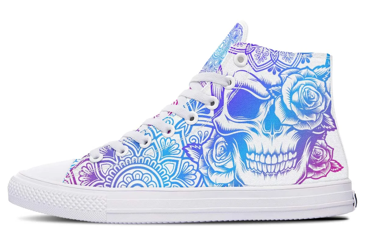 Aqua And Purple Color Fusion Skull