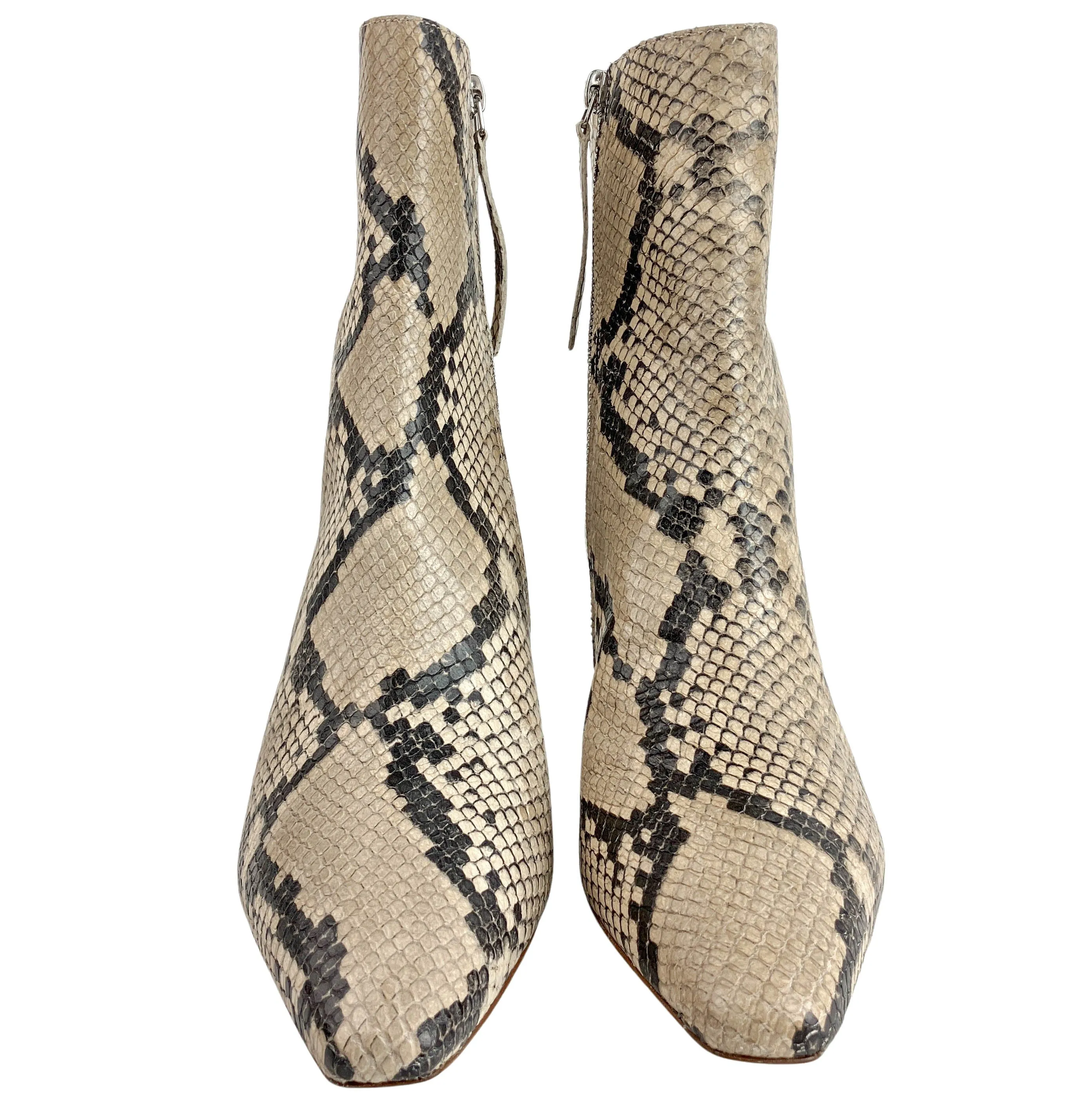 Arielle Baron Serra Python Printed Boots with Silver Heel