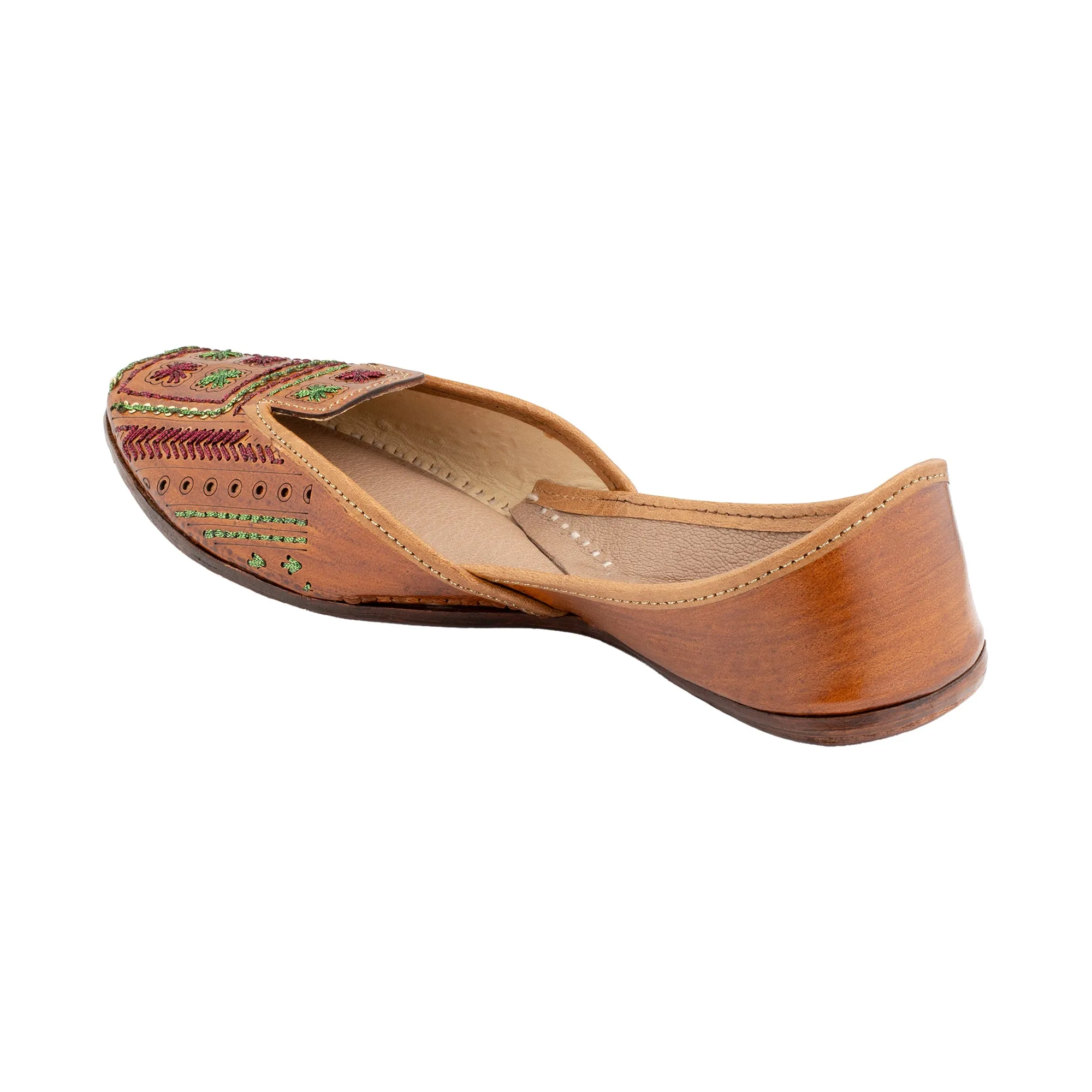 Artsy Tan Women's Kolhapuri Leather Jutti