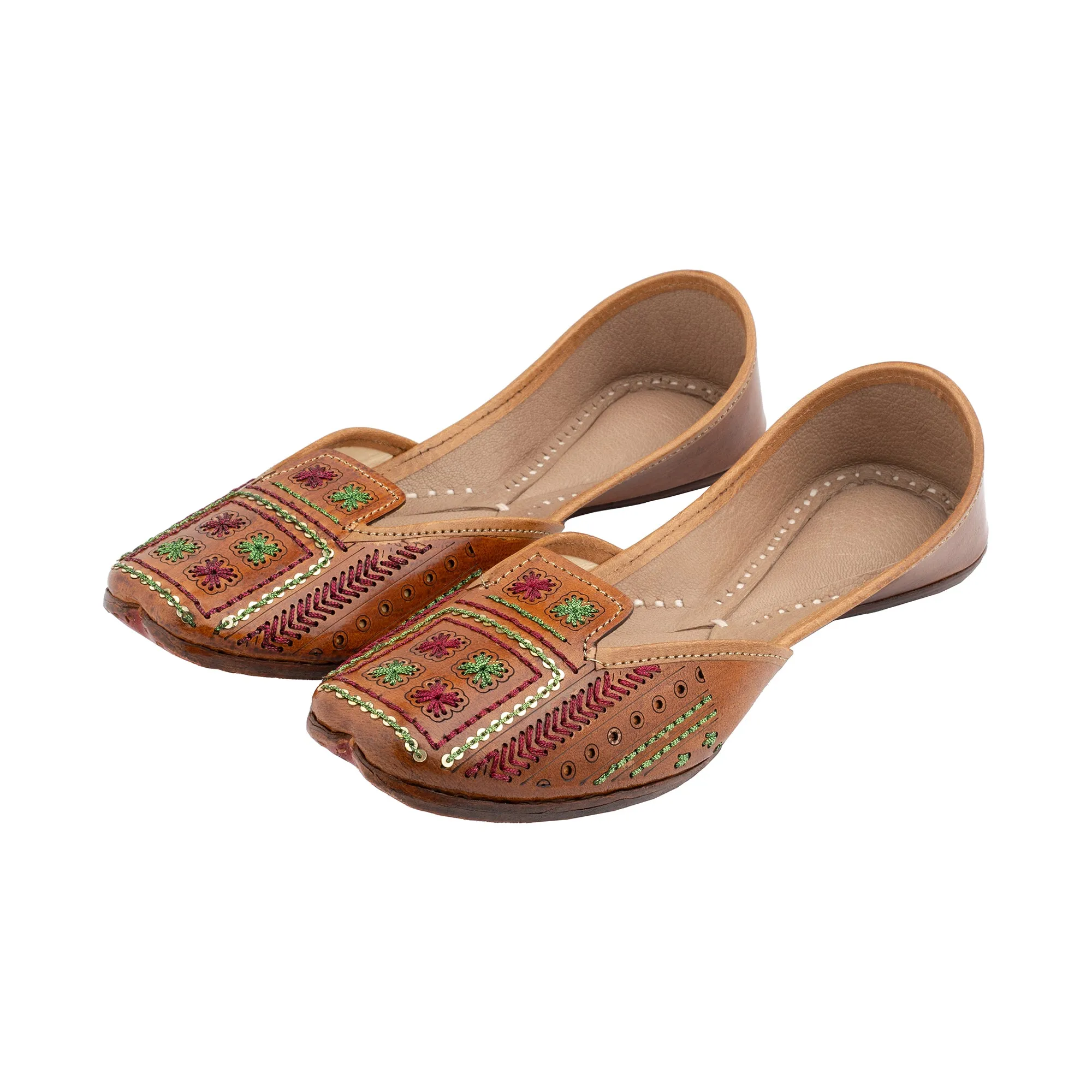 Artsy Tan Women's Kolhapuri Leather Jutti