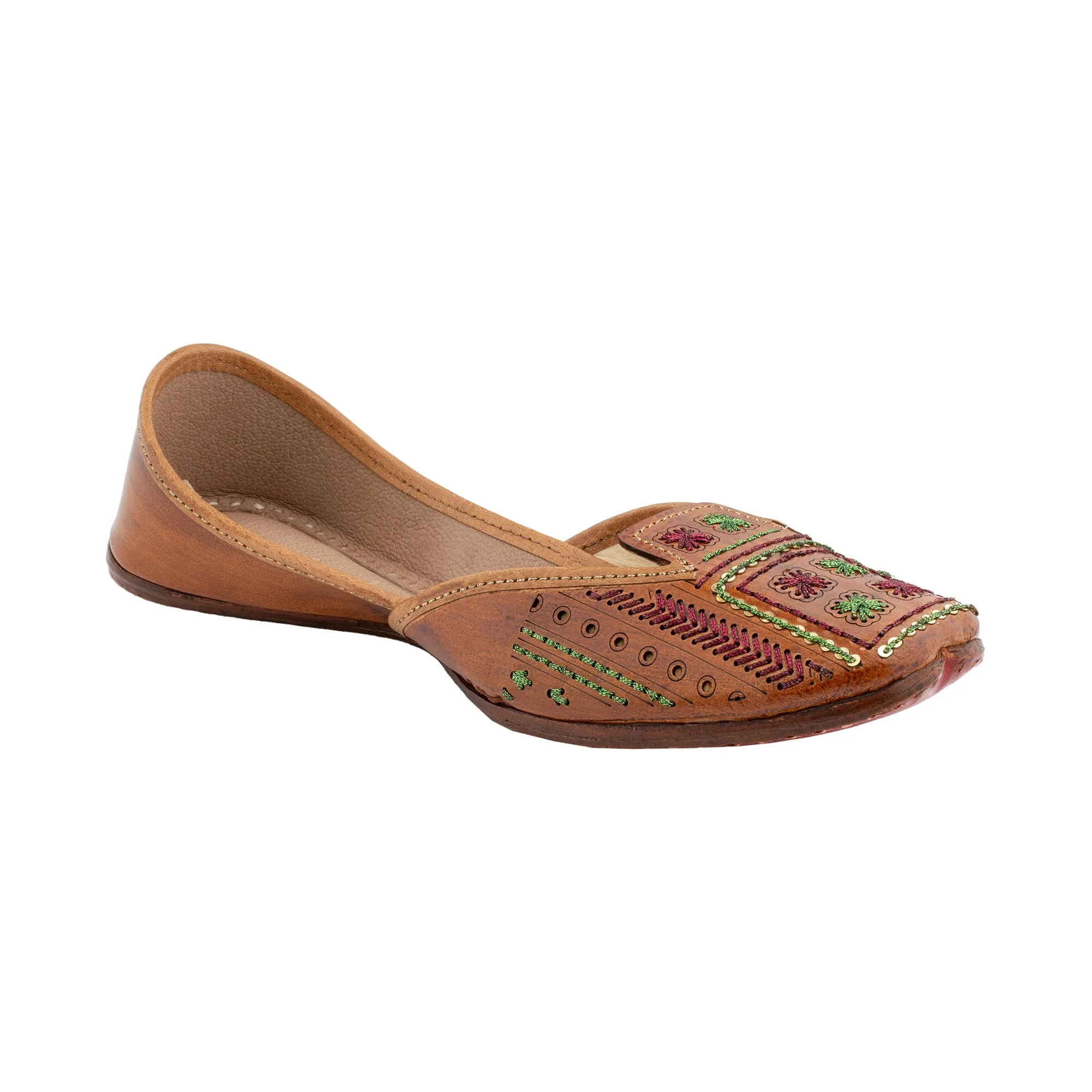 Artsy Tan Women's Kolhapuri Leather Jutti