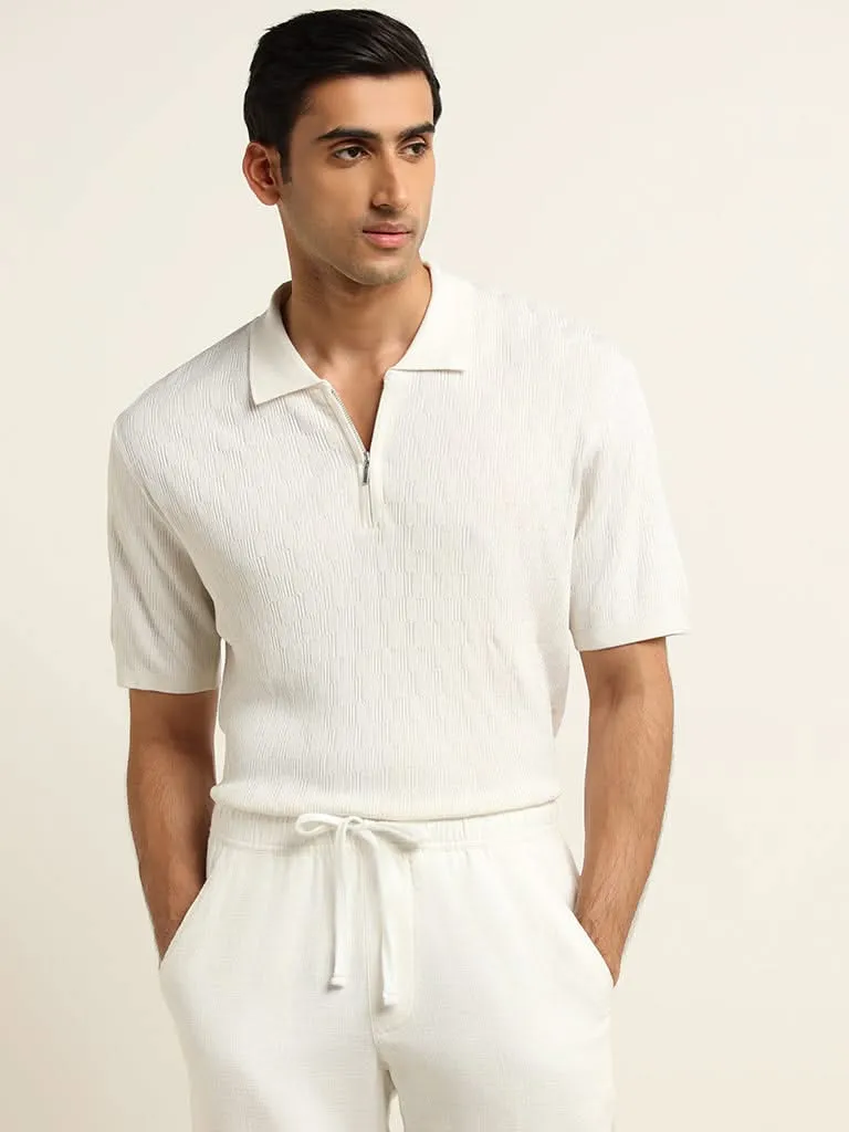 Ascot Off-White Knitted Relaxed-Fit T-Shirt