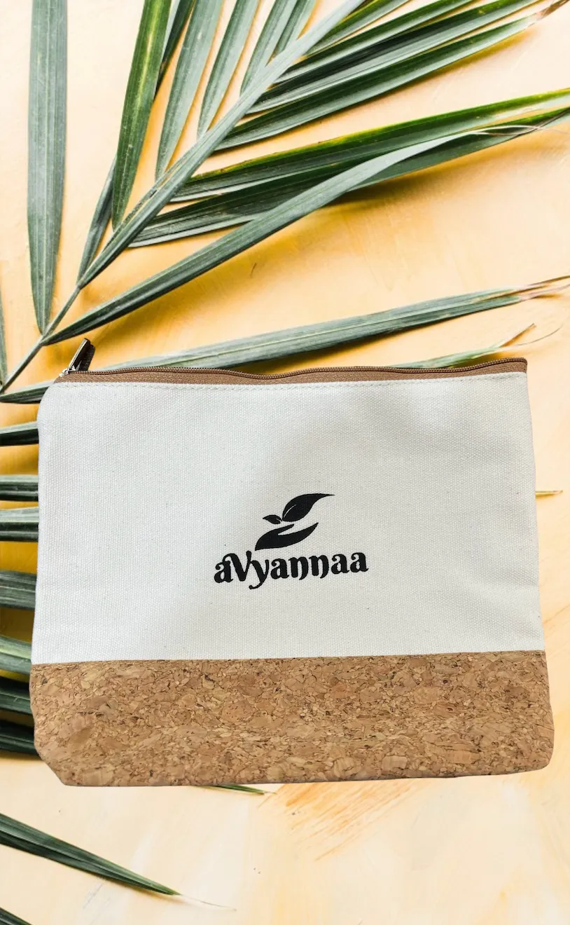 aVyannaa Canvas Cork Everyday Pouch