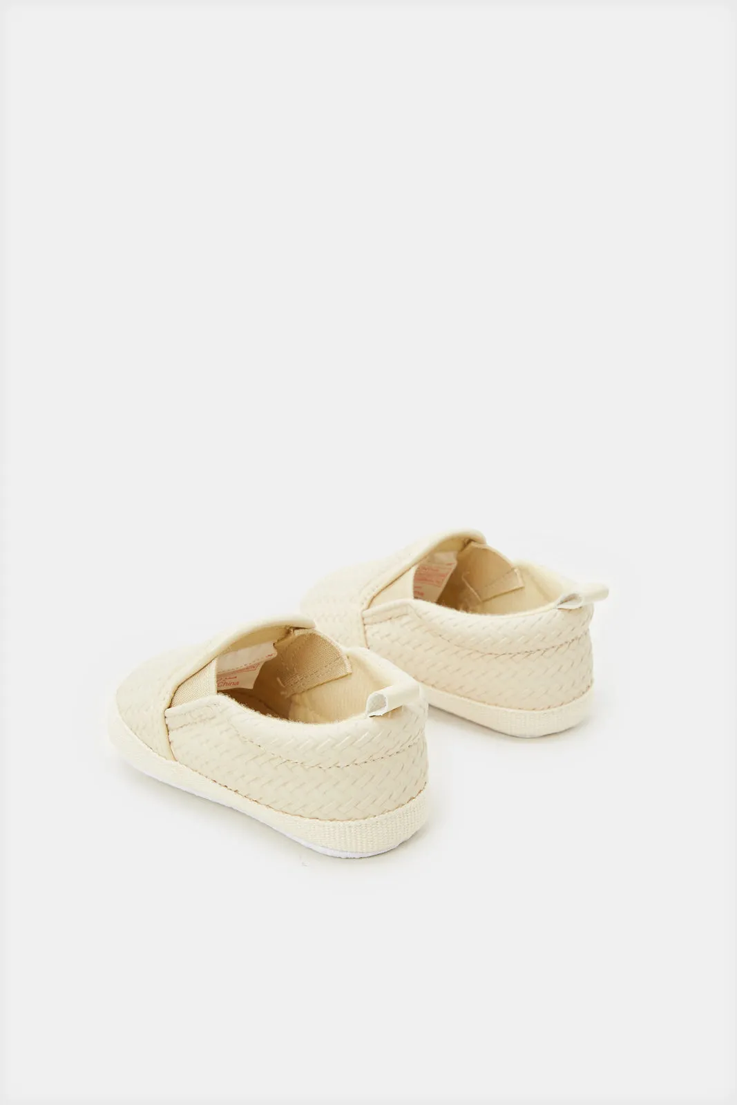 Baby Beige Slip on Pram Shoe