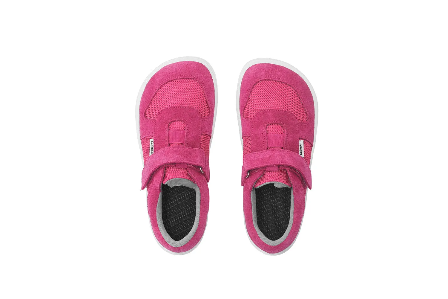 Be Lenka Kids barefoot sneakers Joy - Dark Pink & White