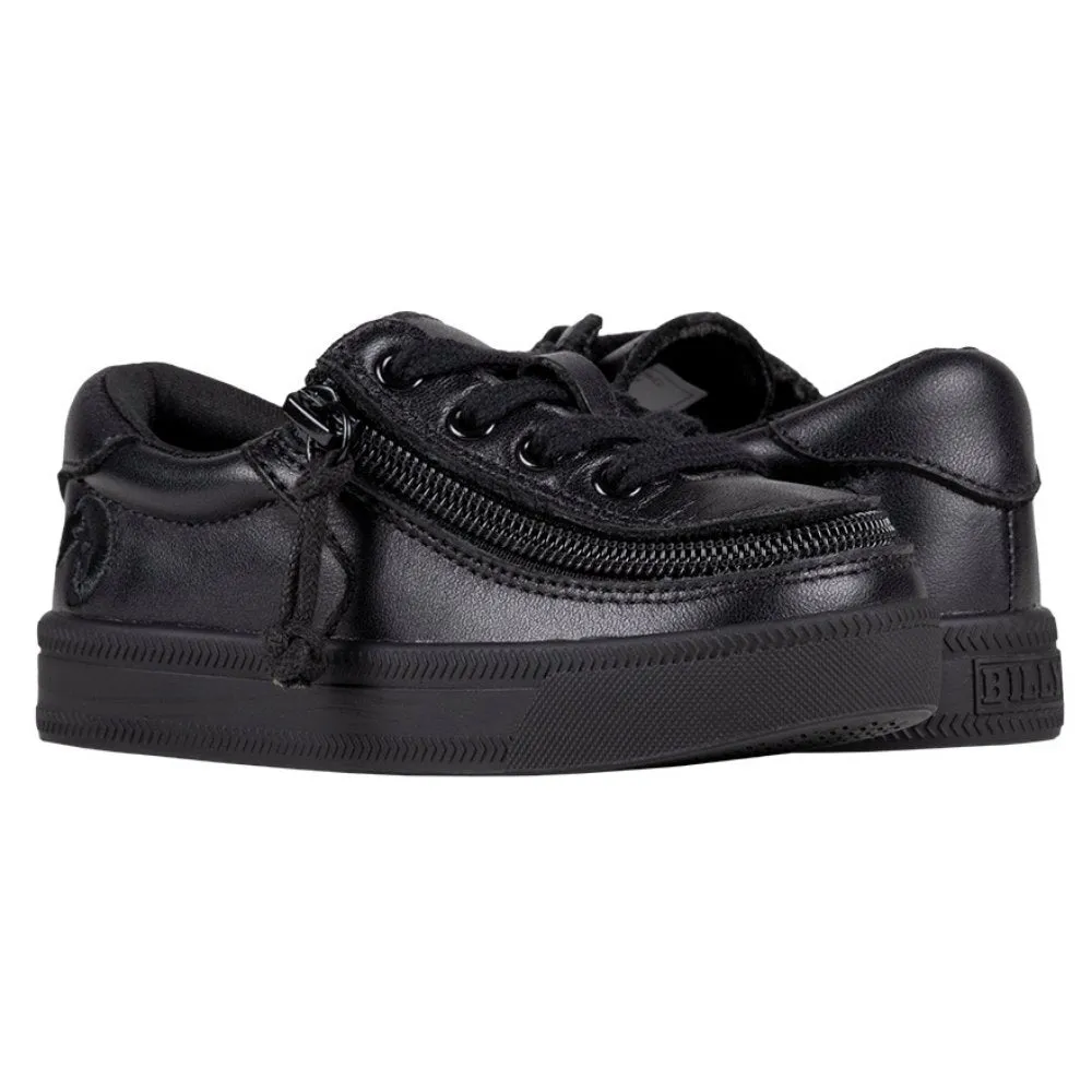 Billy Footwear (Kids) - Black Low Top Leather Shoes