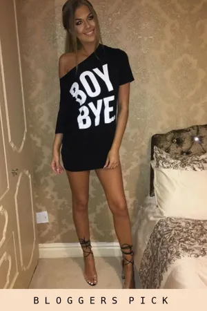 Black Boy Bye Slogan T-shirt - Leela