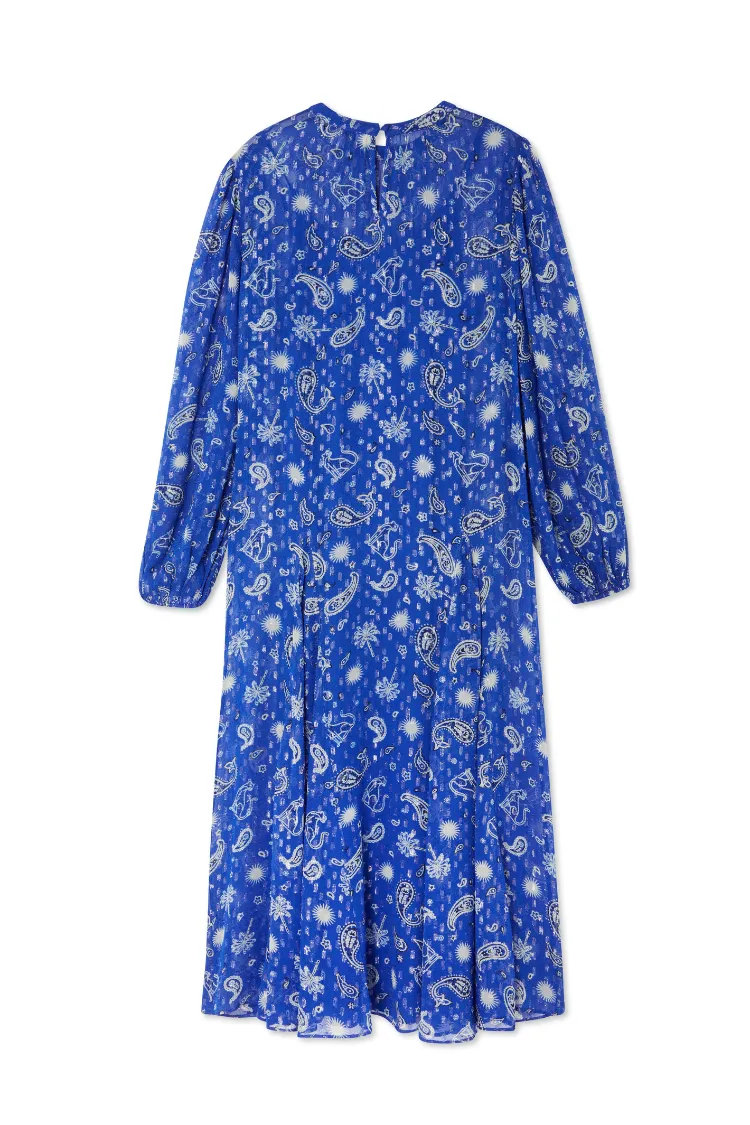 Blue Running Wild Paisley Bibi Dress Petite