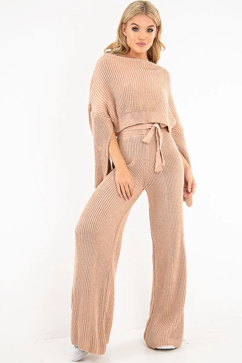 Blush Chunky Knit Loungewear Set - Harper