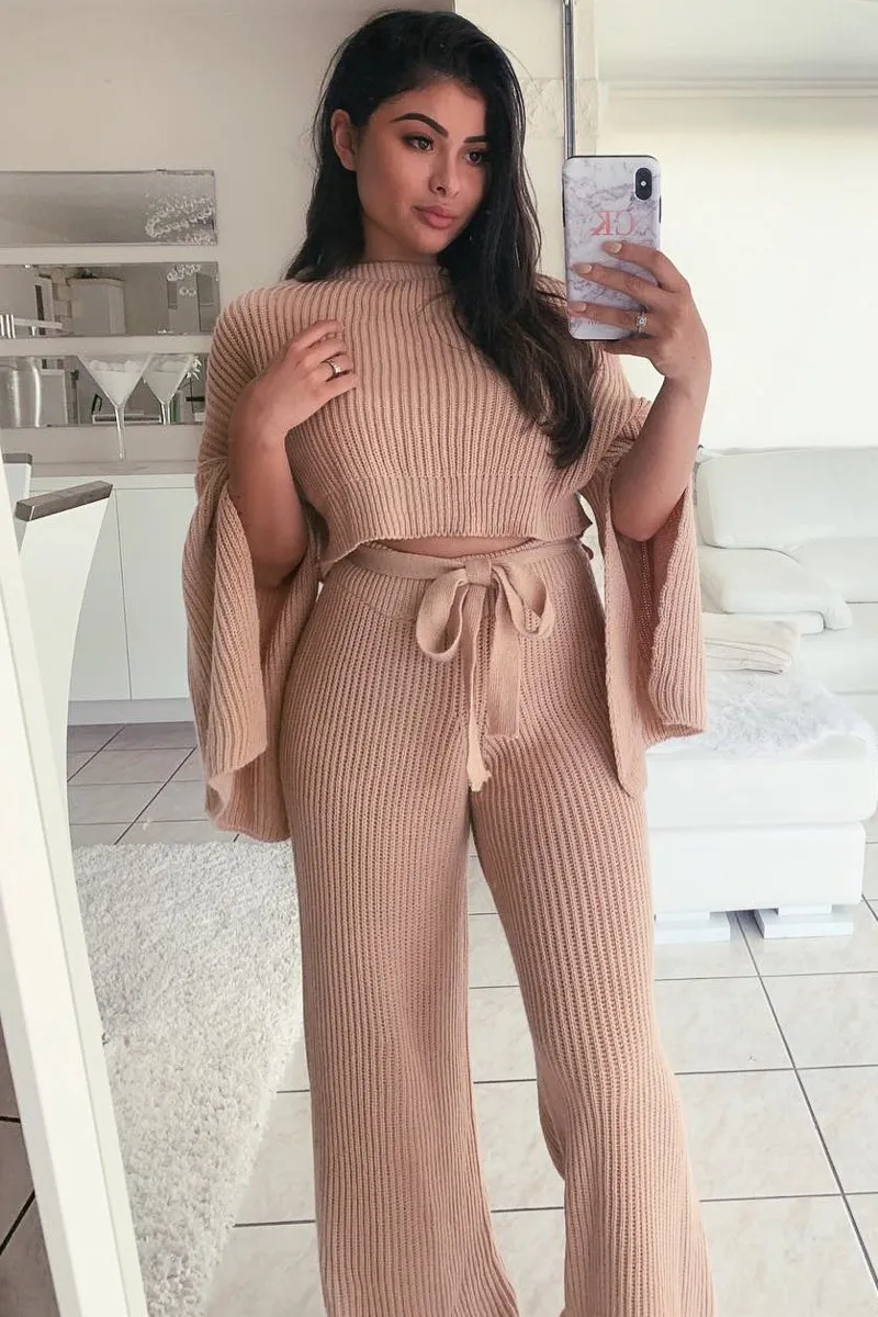 Blush Chunky Knit Loungewear Set - Harper