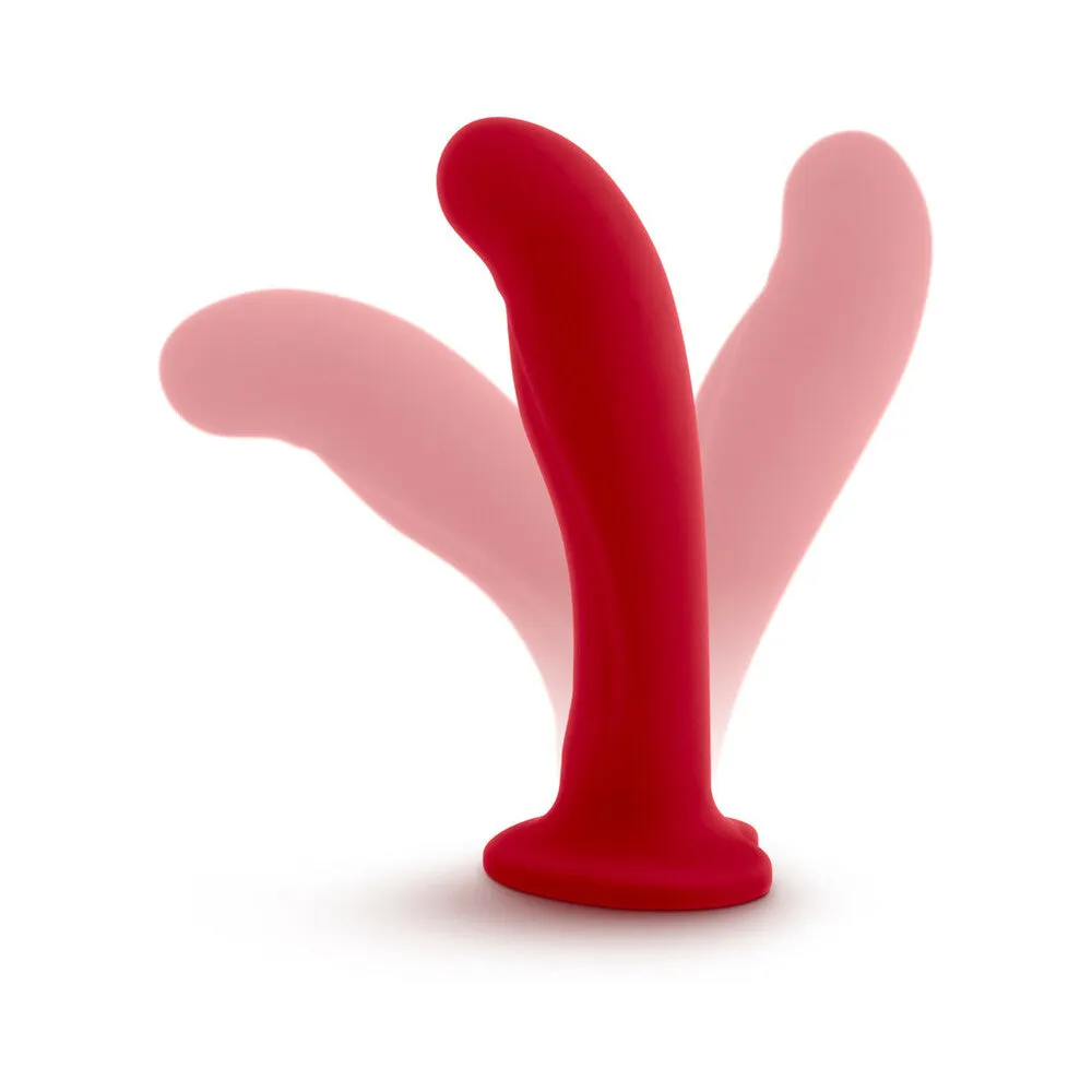 Blush Temptasia Jezebel 6 in. Curved Silicone Dildo with Heart-Shaped Suction Cup Crimson