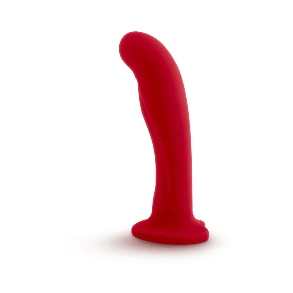 Blush Temptasia Jezebel 6 in. Curved Silicone Dildo with Heart-Shaped Suction Cup Crimson