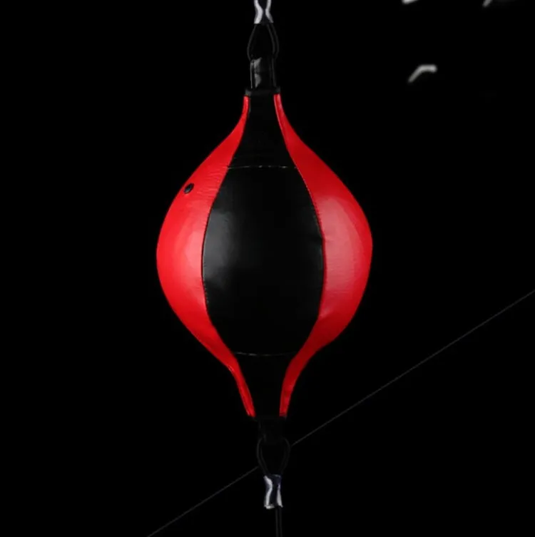 Boxing Speed Ball Fitness Vent Ball Adult Hanging Free Punching Bag(Drawstring Red & Black)