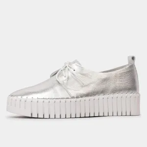 Brenda Silver Leather Sneakers