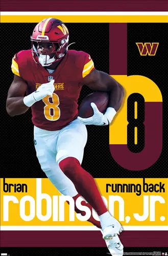 Brian Robinson Jr. "Superstar" Washington Commanders Official NFL Football Wall Poster - Costacos 2024