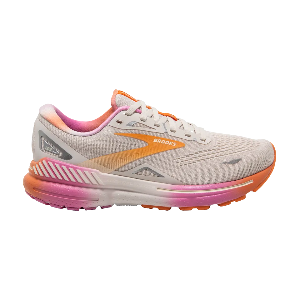 Brooks Women's Adrenaline GTS 23 B Width Sand/Sunset/Fuchsia