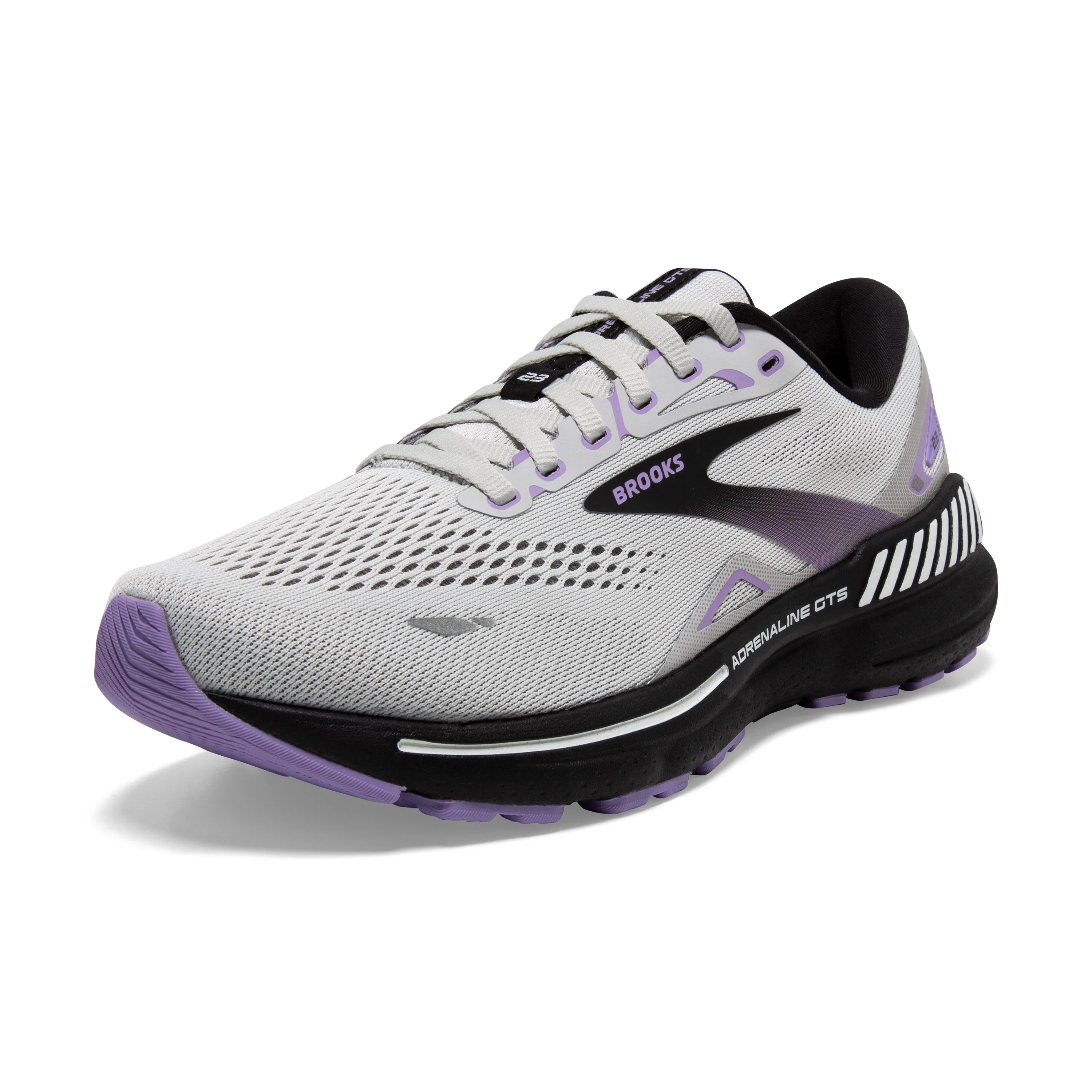 BROOKS WOMEN'S ADRENALINE GTS 23 - GREY/BLACK/PURPLE