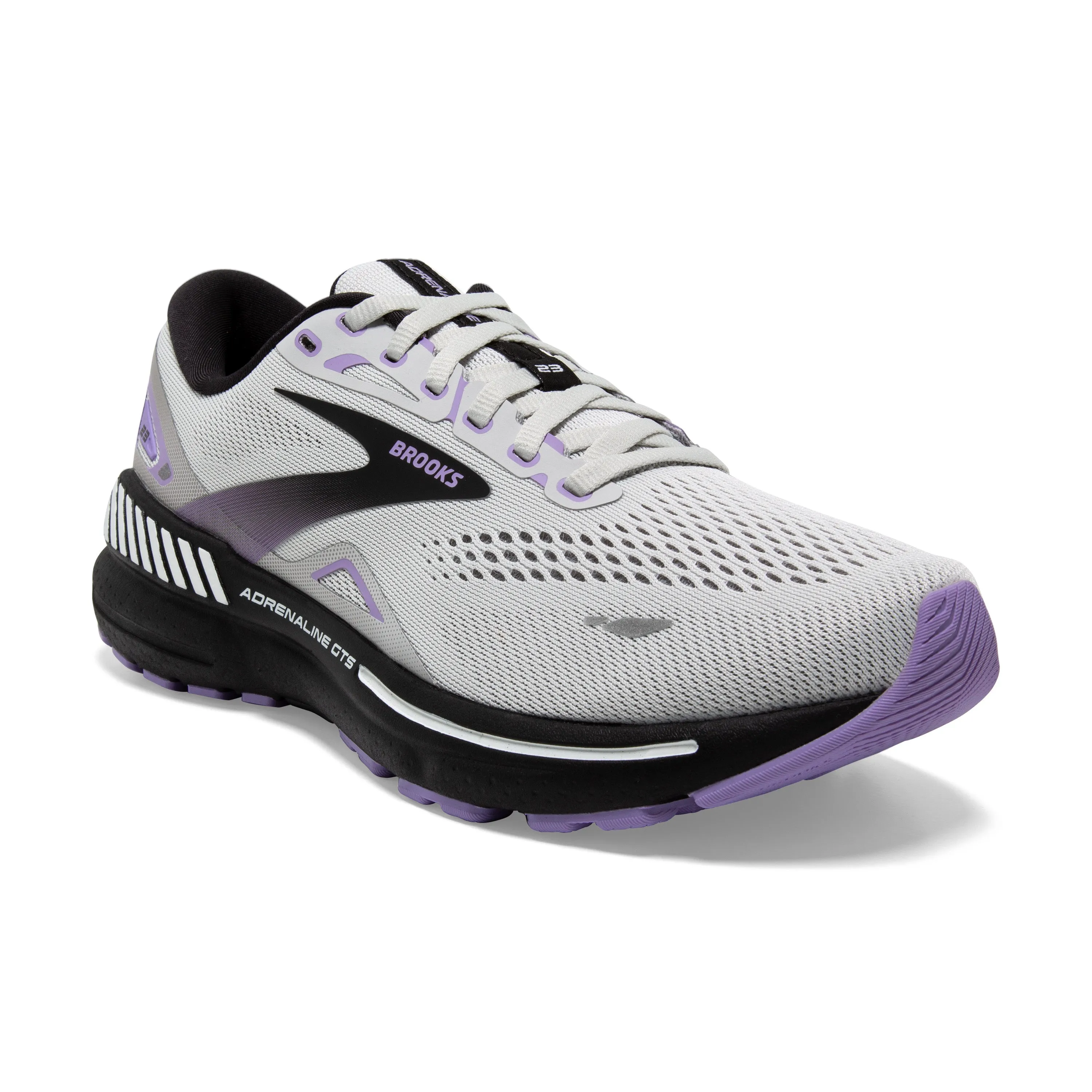 BROOKS WOMEN'S ADRENALINE GTS 23 - GREY/BLACK/PURPLE