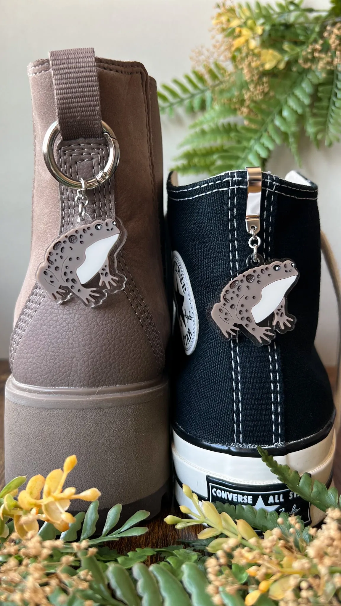 Brown Toad Shoe Accessory | Pull Loop Boot Charm, Shoe Charm, High Top Sneaker or Boot Clip, Acrylic Shoe Keychain