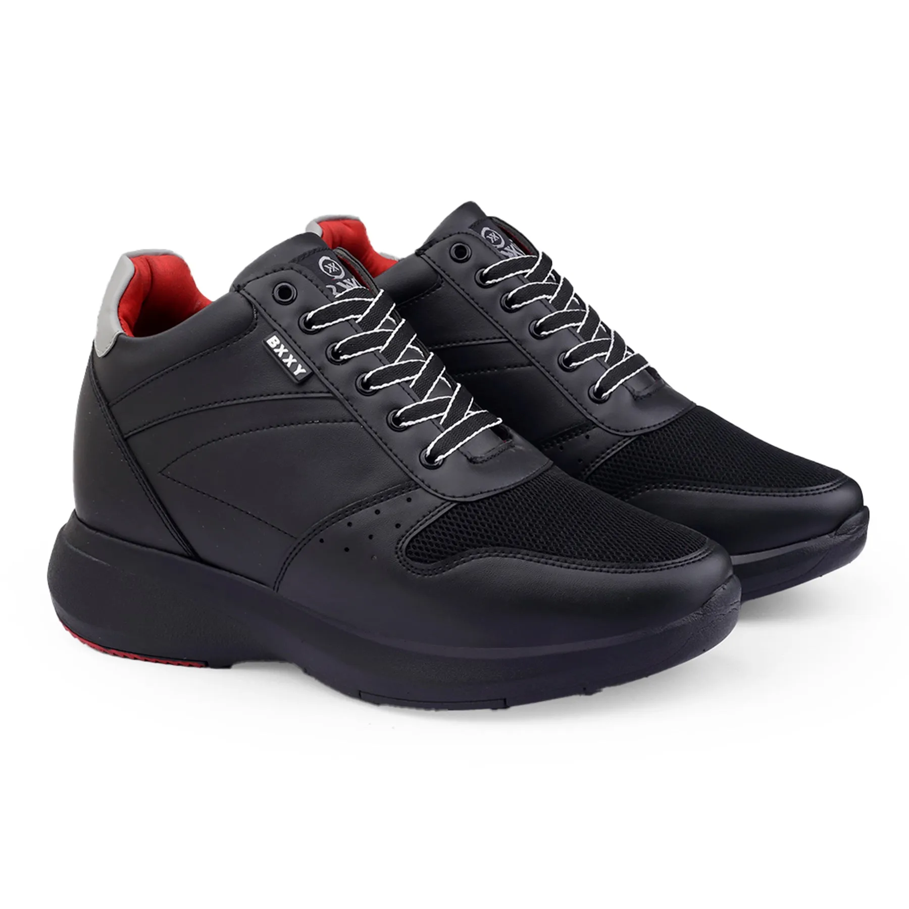 Bxxy Men's 3.5 Inch Hidden Height Increasing/ Elevator  Casual Lace up And Ankle Shoes With Pu Material