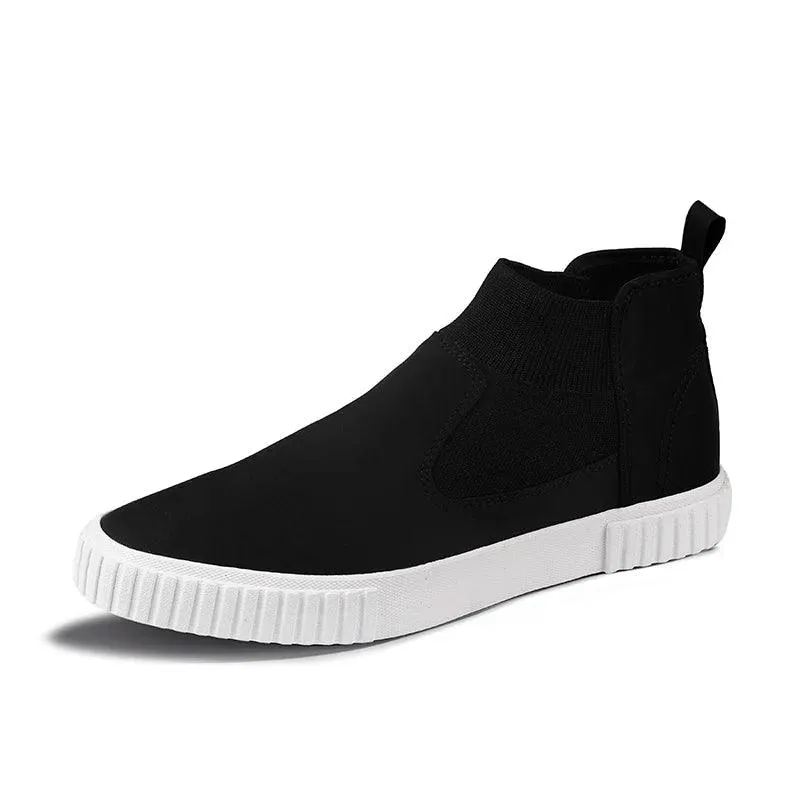 Canvas Men's Casual Shoes - Trainers Slip-on Chunky Sneakers High Top Boot