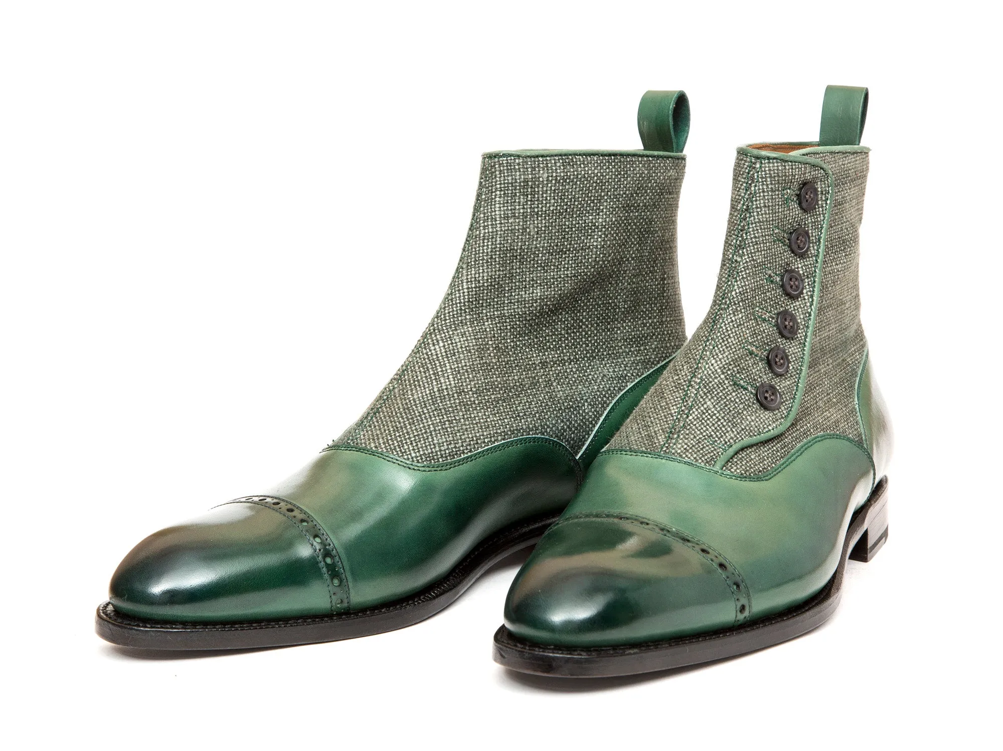 Carkeek - MTO - Forest Green Calf / Military Canvas - NGT Last - Single Leather Sole