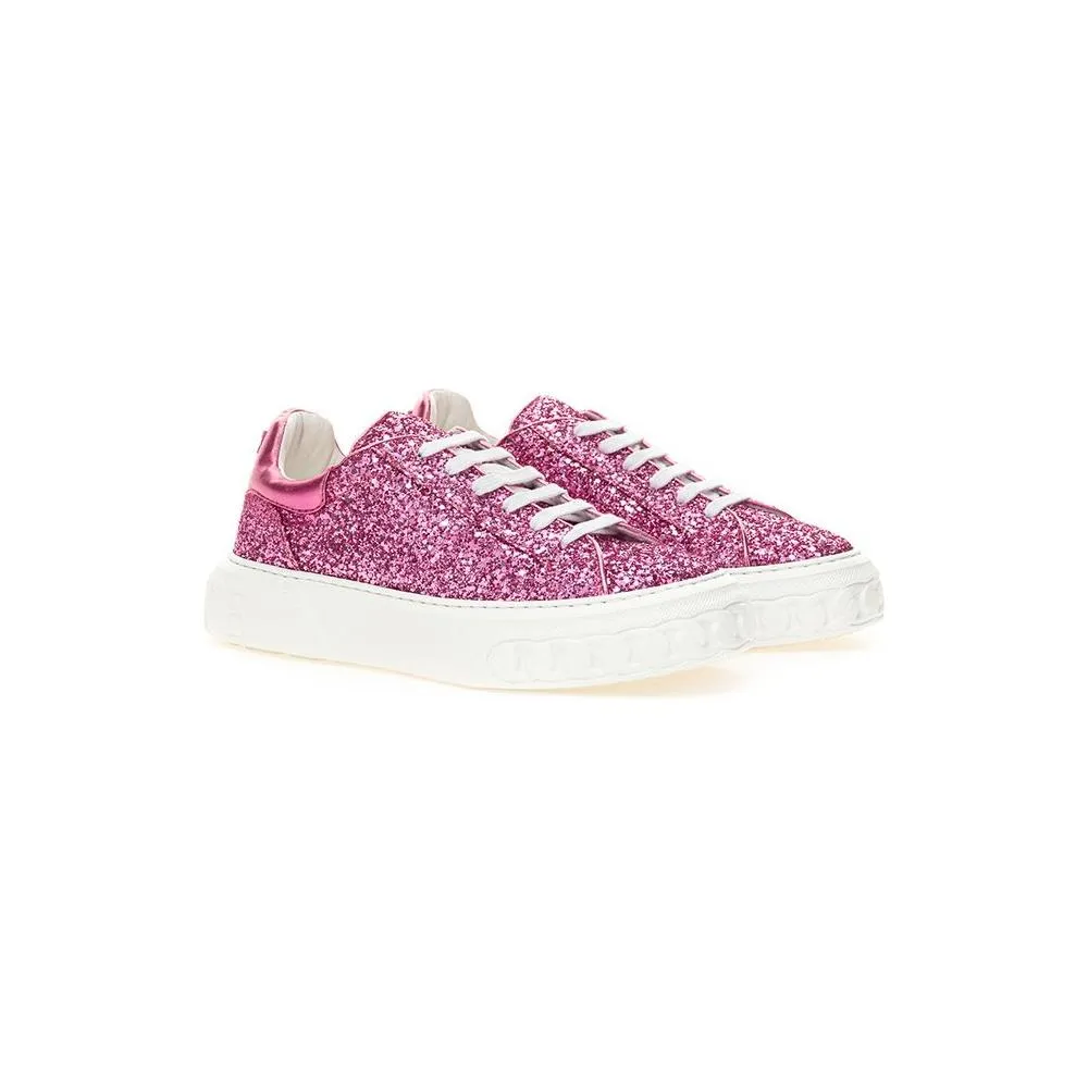 Casadei Fuchsia Elegance Leather Sneakers