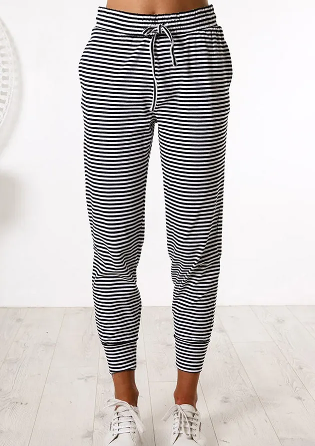 Casual Joggings Black Striped