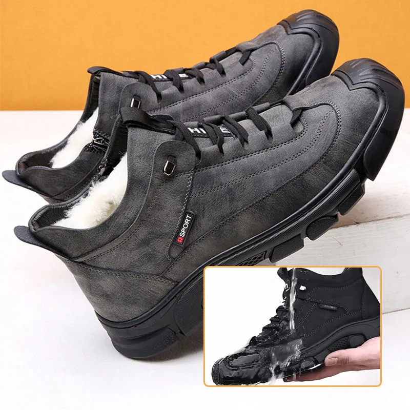 🔥Christmas Hot Sale🔥 Men's Faux Wool Lining Leather Sneaker