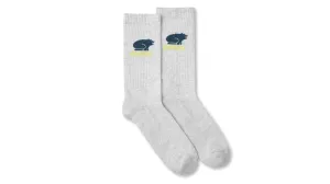 CLASSIC LOGO SOCK - LIGHT GREY MELANGE / DEEP LAGOON