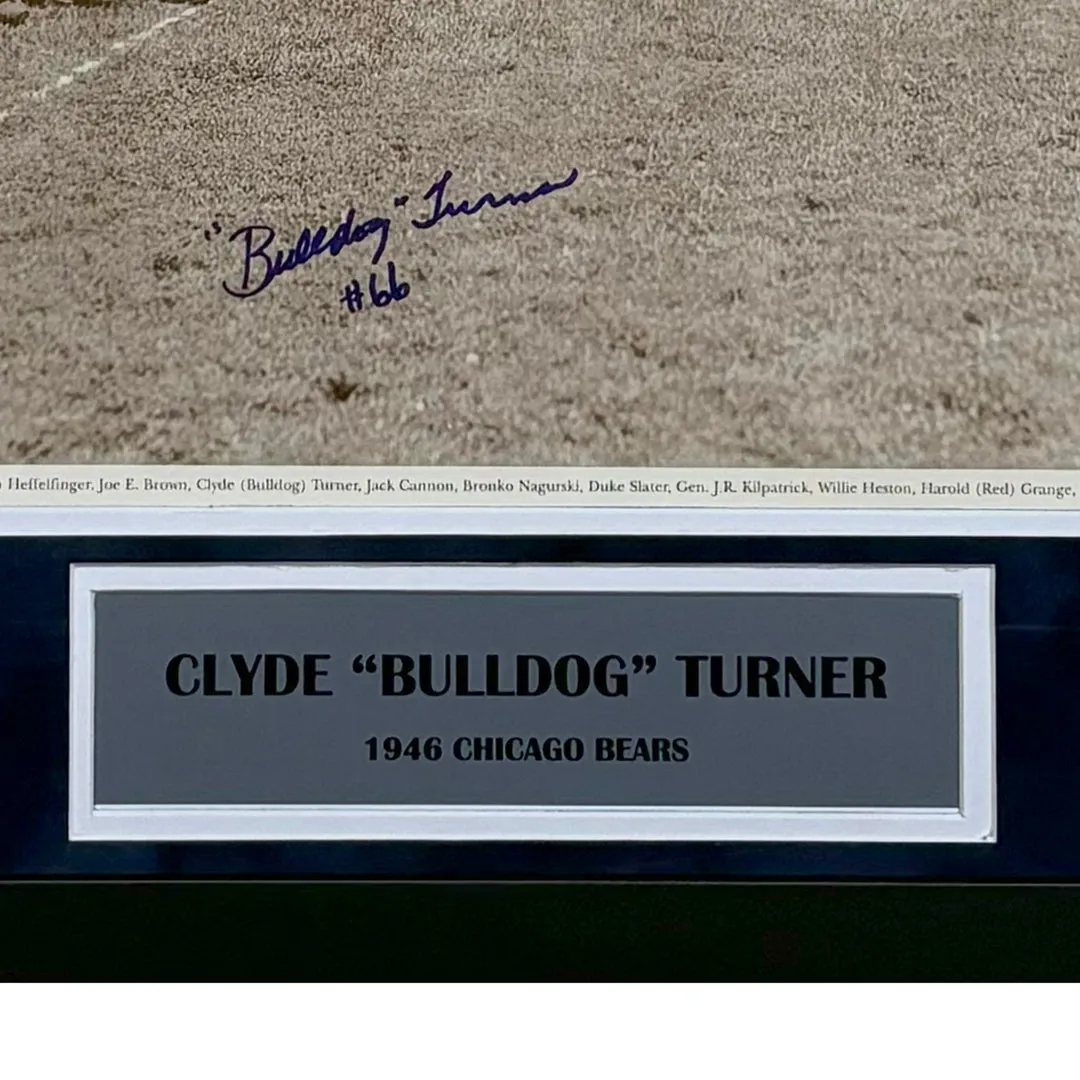 Clyde Bulldog Turner Hand Signed & Framed Chicago Bears 16x20 Football Photo