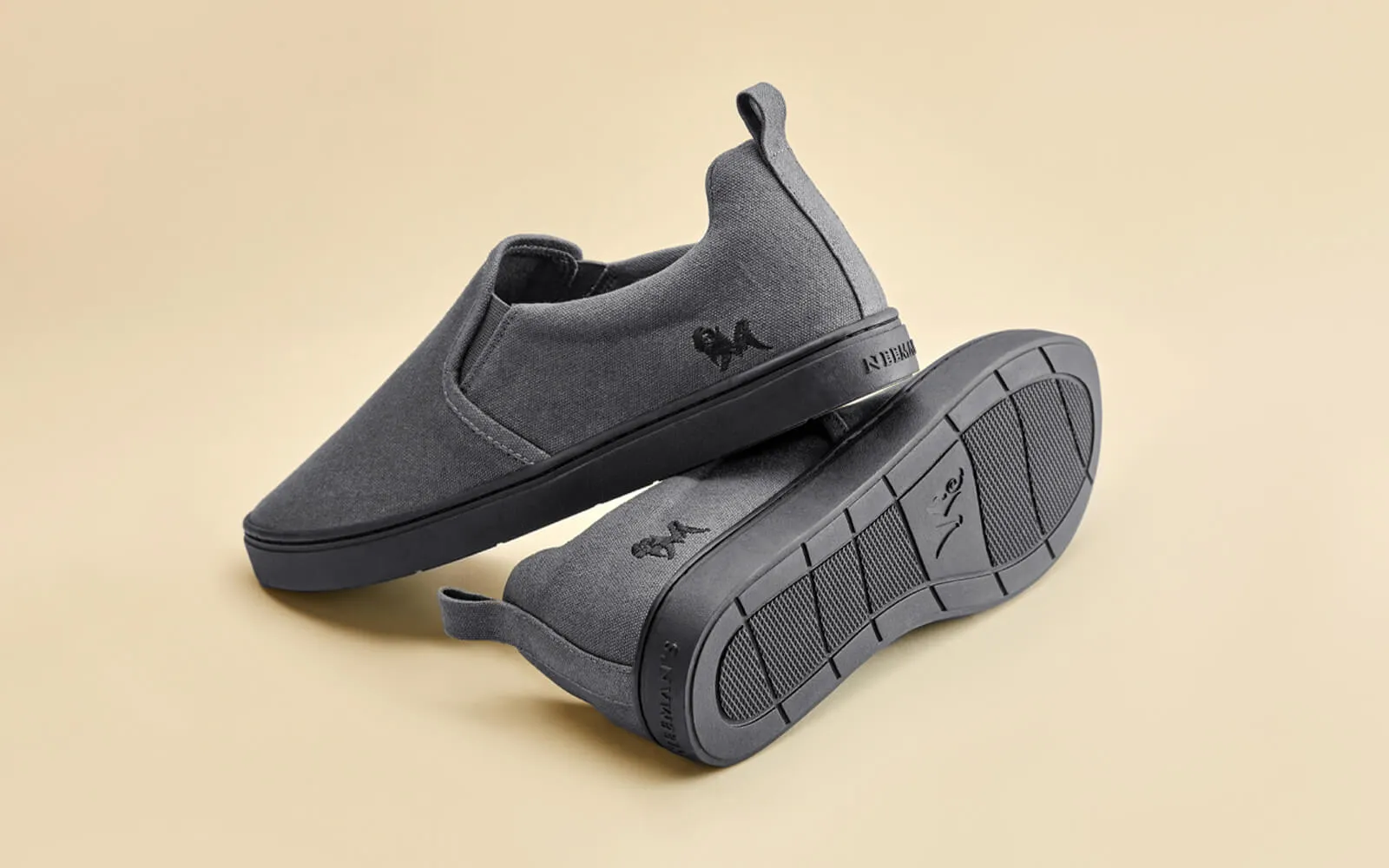 Cotton Slip Ons : Pebble Grey