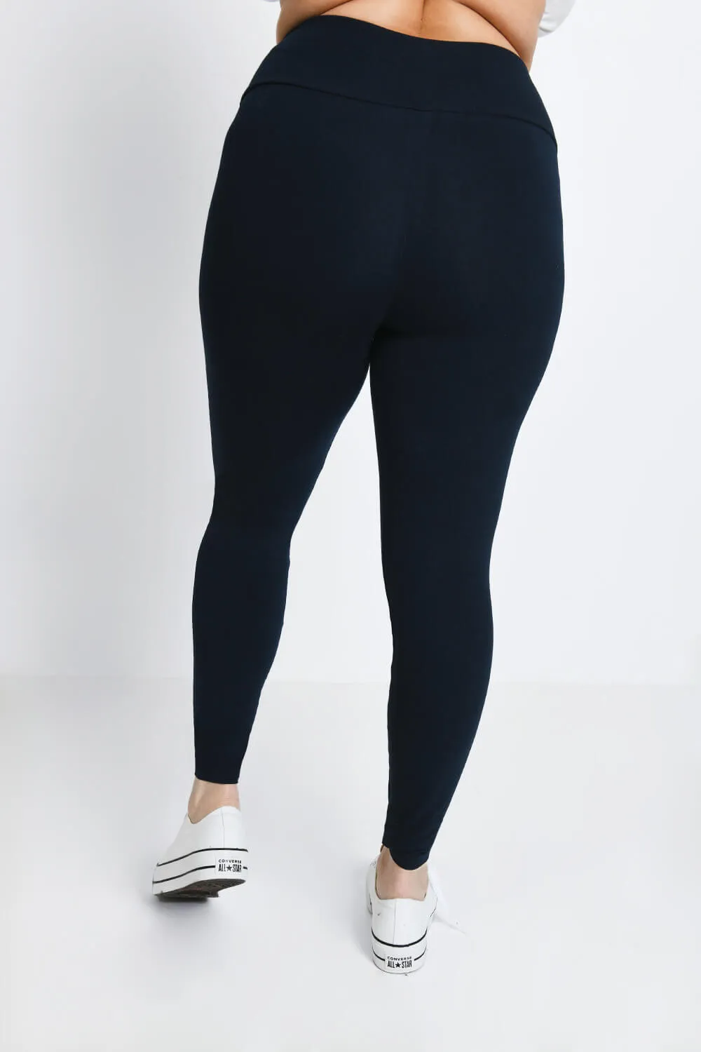 Curve Everyday High Waisted Leggings - Navy Blue