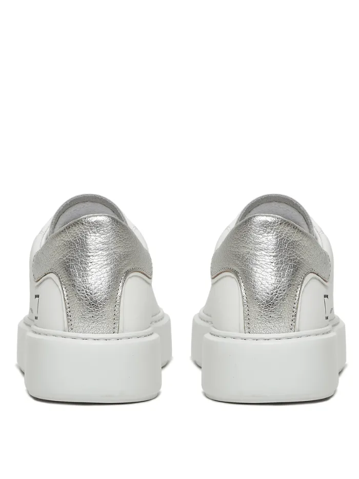 D.A.T.E. Sfera Laminated White Silver Trainers W401-SF-LM-WS