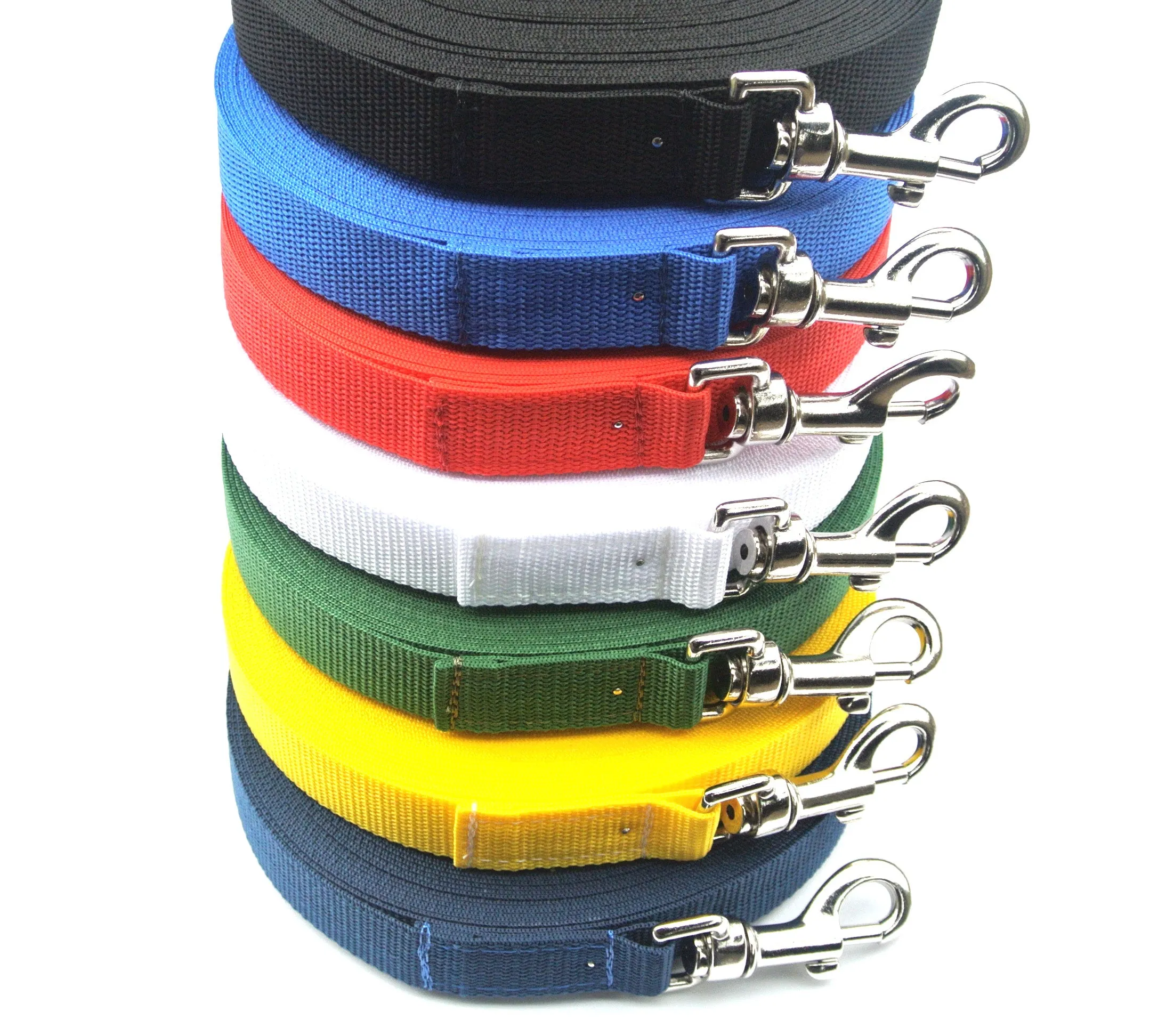 Dog Training Lead 5ft - 100ft Long Strong Tracking Leash Recall Line In 7 Colours 25mm Webbing